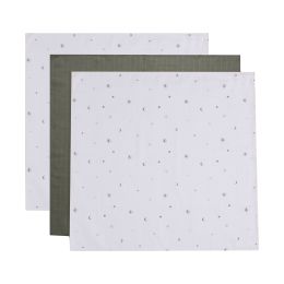 Jollein Multidoek Hydrofiel Stargaze Leaf Green 70 x 70 cm 3-pack