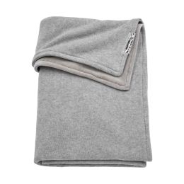 Meyco Ledikantdeken Knit Basic Grijs Met Velvet 100 x 150 cm