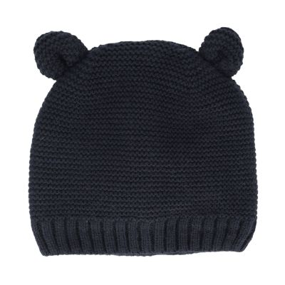 Sarlini Muts Knit Oortjes Navy 0-6 maanden