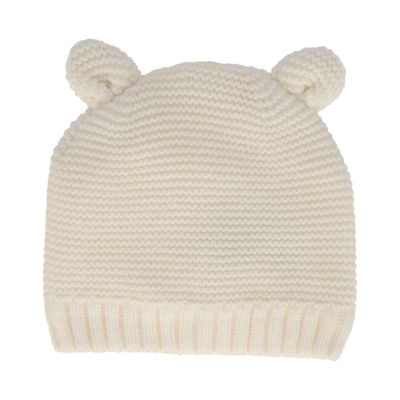 Sarlini Muts Knit Oortjes Offwhite  12-24 maanden