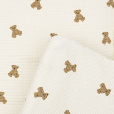 Jollein Little Waffle Boxkleed - 75 x 95 cm - Mini Teddy Bear Jollein Little Waffle Boxkleed - 75 x 95 cm - Mini Teddy Bear