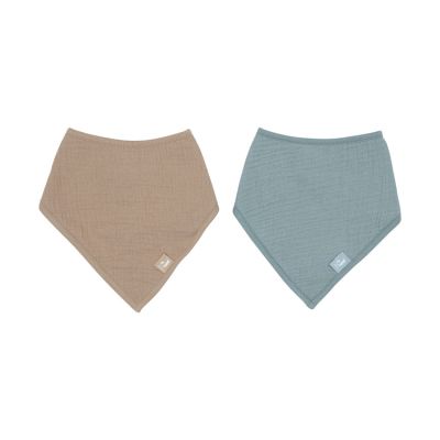 Jollein Slab Bandana Hydrofiel - Sea Green/Biscuit- 2 Stuks