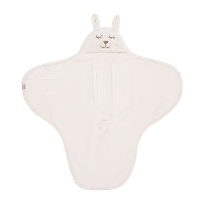 Jollein Wikkeldeken - Oatmeal - Bunny Cloudy Rib Jollein Wikkeldeken - Oatmeal - Bunny Cloudy Rib