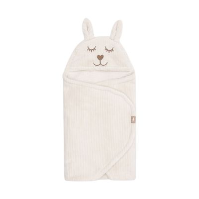Jollein Wikkeldeken - Oatmeal - Bunny Cloudy Rib Jollein Wikkeldeken - Oatmeal - Bunny Cloudy Rib