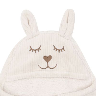 Jollein Wikkeldeken - Oatmeal - Bunny Cloudy Rib Jollein Wikkeldeken - Oatmeal - Bunny Cloudy Rib