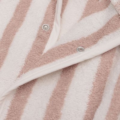 Jollein Badjas Stripe Terry Wild Rose GOTS 1-2 Jaar