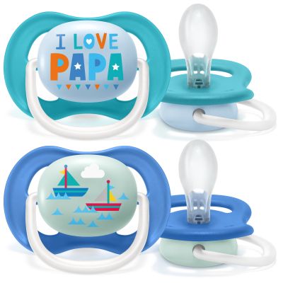 Philips Avent Fopspeen Ultra Air Papa Blauw 6-18mnd (2 stuks) SCF080/03