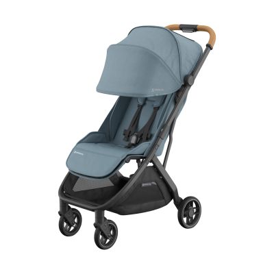 UPPAbaby MINU V3 Buggy Dillan - Stone Blue/Carbon Frame Met Zandbruin Leer