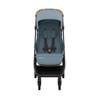 UPPAbaby MINU V3 Buggy Dillan - Stone Blue/Carbon Frame Met Zandbruin Leer
