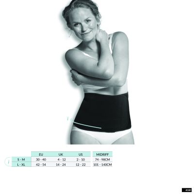 Carriwell Sluitband Belly Binder Biokatoen Zwart L/XL
