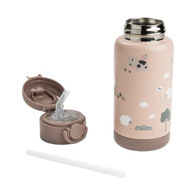 Done By Deer Thermos Drinkfles Rietje - 340 ml - Tiny Farm - Powder