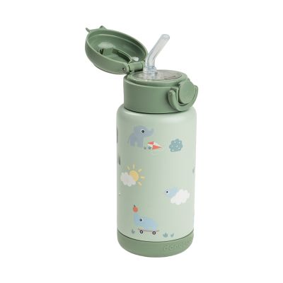 Done By Deer Thermos Drinkfles Rietje - 340 ml - Playground - Green