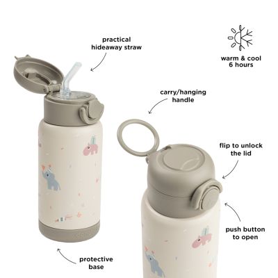 Done By Deer Thermos Drinkfles Rietje - 340 ml - Celebration - Sand