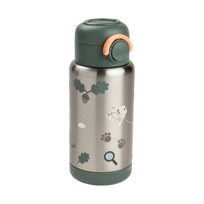 Done By Deer Thermos Drinkfles Rietje - 340 ml - Tiny Trails - Green