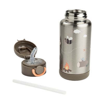 Done By Deer Thermos Drinkfles Rietje - 340 ml - Tiny Trails - Sand