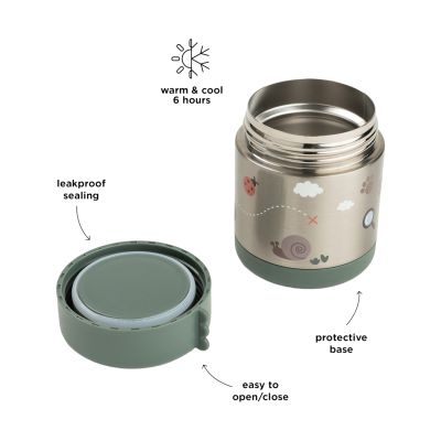 Done By Deer Thermos Voedselpot - Tiny Trails - 300 ml - Green Done By Deer Thermos Voedselpot - Tiny Trails - 300 ml - Green