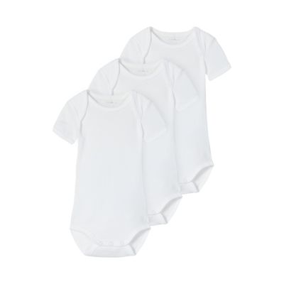 Name It Solid Romper - 3-Pack - Mt. 68 - Bright White