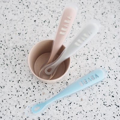 Béaba Lepel Set Siliconen Grey/Pink 4+ Maanden (2 Stuks)