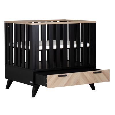Interbaby Box Met Lade Lancaster Zwart / Visgraatmotief