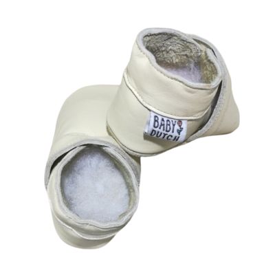 Baby Dutch Slofjes Effen Creme 3-6 mnd