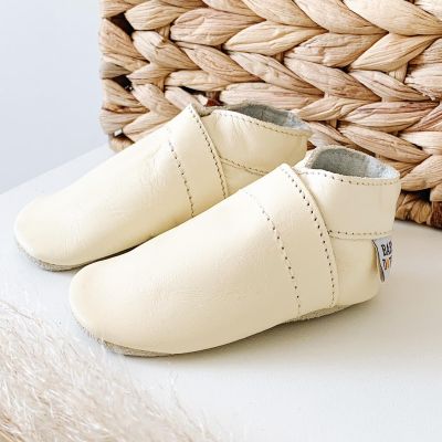 Baby Dutch Slofjes Effen Creme 3-6 mnd