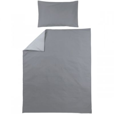 Meyco Dekbedovertrek Baby Uni Grijs/Lichtgrijs 100 x 135 cm