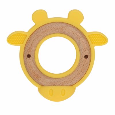 Nûby Hout/Silicone Bijtring Giraf 3mnd+