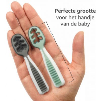 NumNum Pre-Spoons Storm Grey + Glacier Green