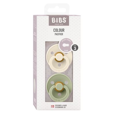 Bibs Fopspeen Round 18mnd+ Ivory/Sage (2 stuks)