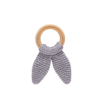 Babyjem Houten Bijtring Konijn Grijs