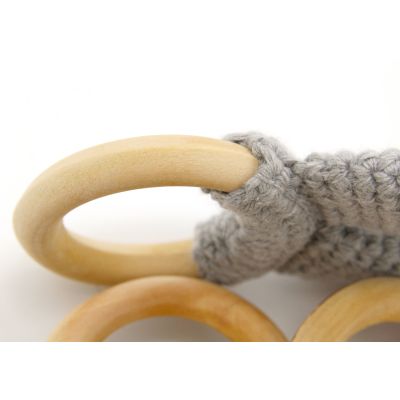 Babyjem Houten Bijtring Konijn Grijs