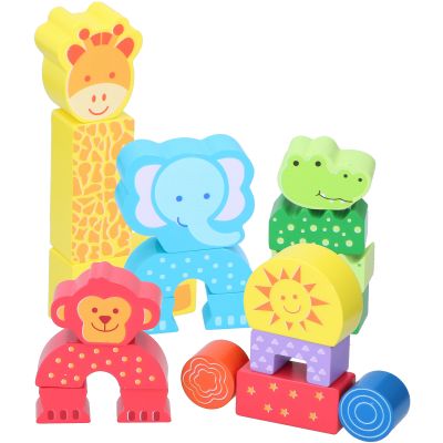 Marionette Wooden Toys Blokken Wild Animals (20 stuks)