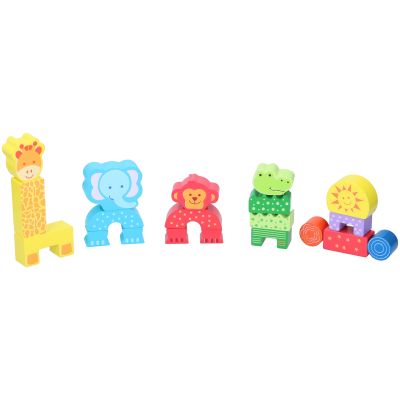 Marionette Wooden Toys Blokken Wild Animals (20 stuks)