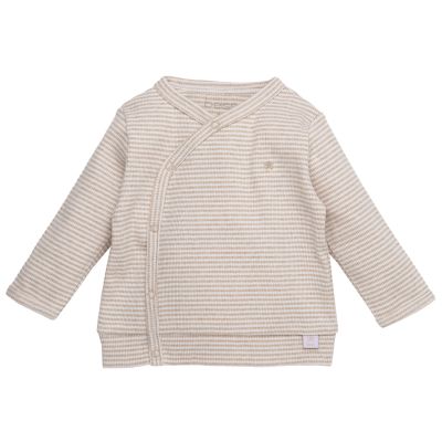 BESS T-Shirt Overslag Pinstripe Sand maat 56