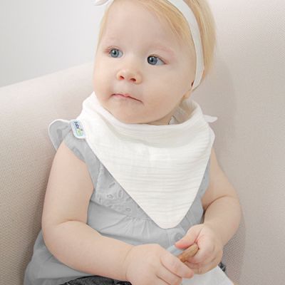 Babyjem Bandana Slab Met Houten Bijtring Ecru