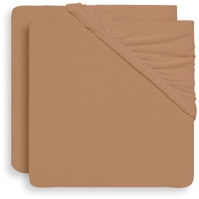 Jollein Ledikanthoeslaken Jersey 60 x 120 cm Biscuit 2-pack