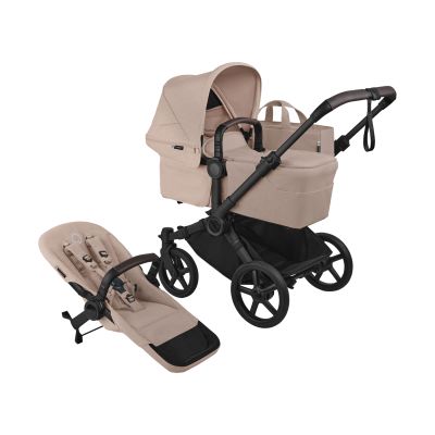 Bugaboo Donkey 6 Twin Essentiële Bundel - Black/Desert Taupe