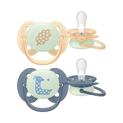Philips Avent Fopspeen - Ultra Soft Nighttime - 6-18 maanden - 2 stuks - Glow in the Dark Philips Avent Fopspeen - Ultra Soft Nighttime - 6-18 maanden - 2 stuks - Glow in the Dark
