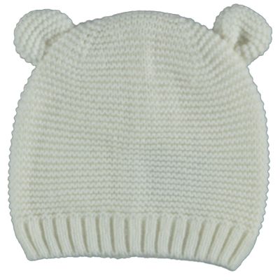 Sarlini Muts Knit Oortjes Offwhite  12-24 maanden