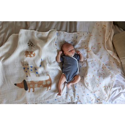 Lässig Heavenly Soft Swaddle L Little Mateys Royal Blue 80 x 80 cm 3-Pack