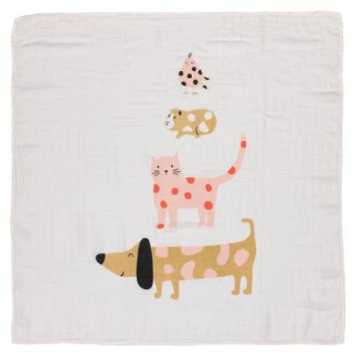 Lässig Heavenly Soft Swaddle L Little Mateys Spicy Orange 80 x 80 cm 3-Pack