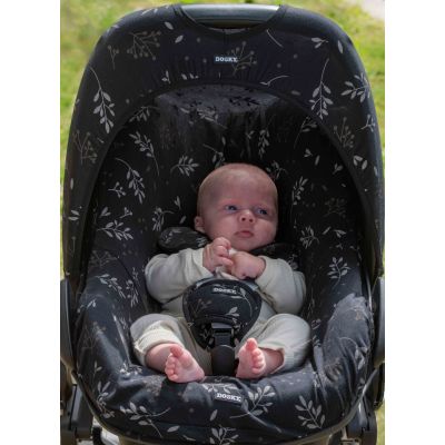 Dooky Seat Cover - 0mnd+ - Romantic Leaves Black Dooky Seat Cover - 0mnd+ - Romantic Leaves Black
