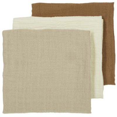 Meyco Multidoek Hydrofiel Pre-Washed Uni Offwhite/Sand/Toffee 70 x 70 cm 3-Pack
