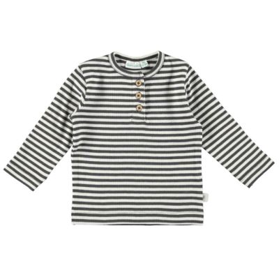 Babylook T-Shirt Henley Rib Striped 50
