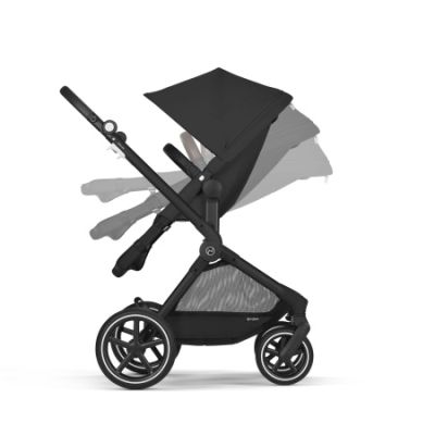 Cybex Kinderwagen Eos Lux BLK Moon Black Incl. Aton B2 i-Size & Adapter