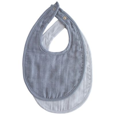 Mushie Slab Muslin Tradewinds/Baby Blue 2-Pack