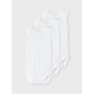Name It Romper Zonder Mouw 3-Pack Bright White 50
