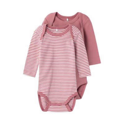 Name It Romper Stripe 2-Pack Mesa Rose 62