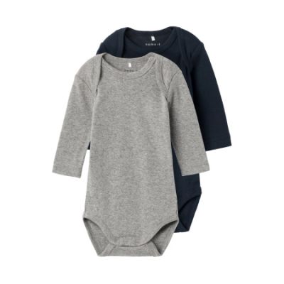 Name It Romper 2-Pack Grey / Dark Sapphire 74