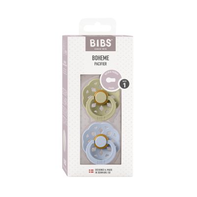 Bibs Fopspeen Boheme Latex Khaki / Dusty Blue Size 1 2 Pack